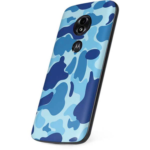 Light Blue Street Camo Moto E5 Play Skin